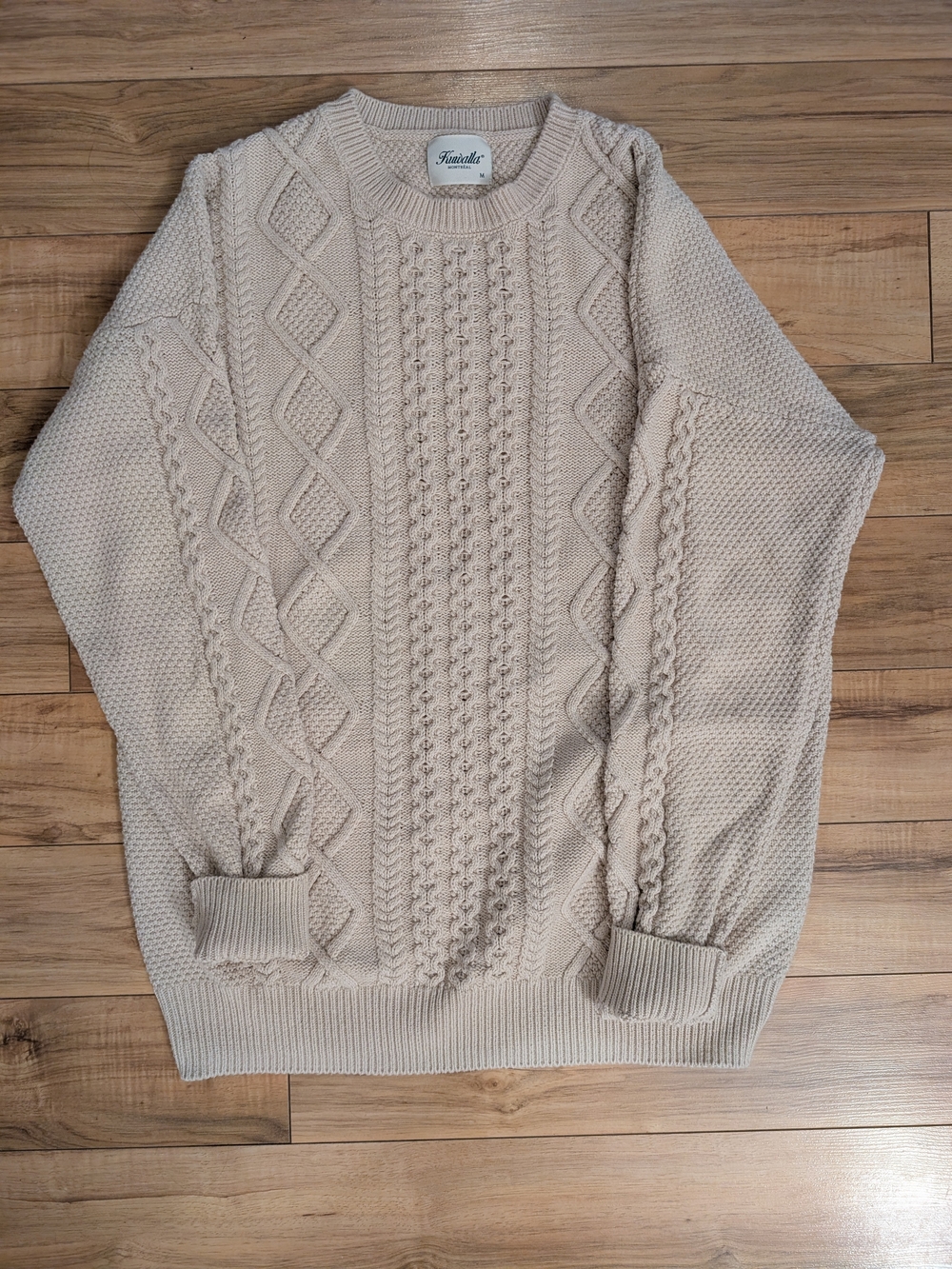 Kuwalla Montreal Vintage Knit Crewneck Sweater - Cream